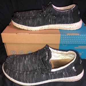 Hey Dude, Wally Youth - Stretch Black, Youth Sz: 6